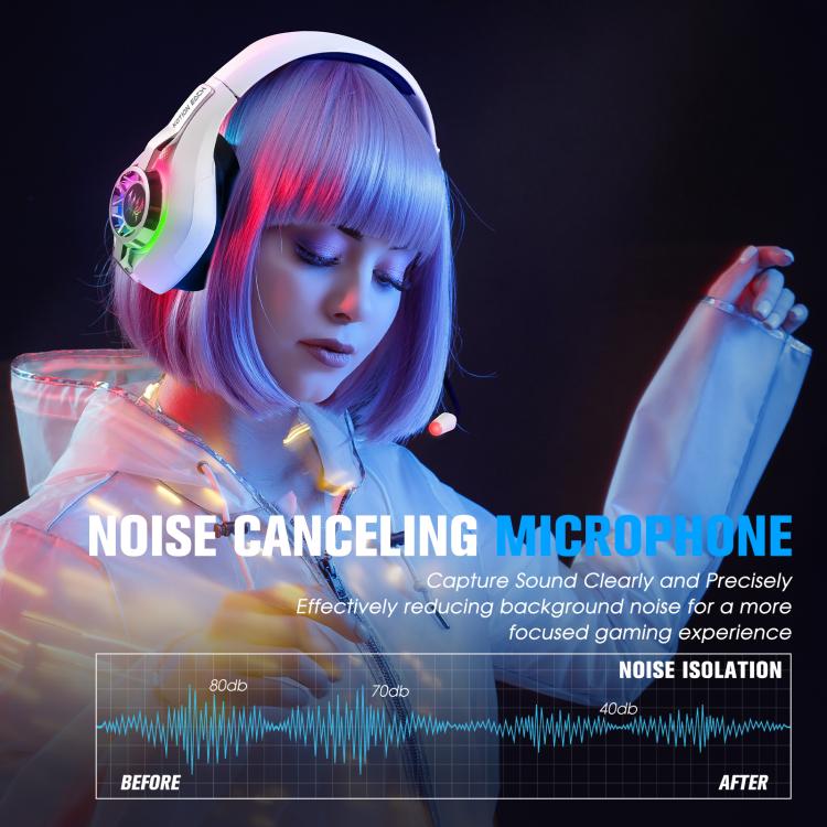 KOTION EACH GS400 Ultra Over Ear Bluetooth Wired 2.4GHz Tri-mode Gaming Headset(White) - Multimedia Headset by KOTION EACH | Online Shopping UK | buy2fix