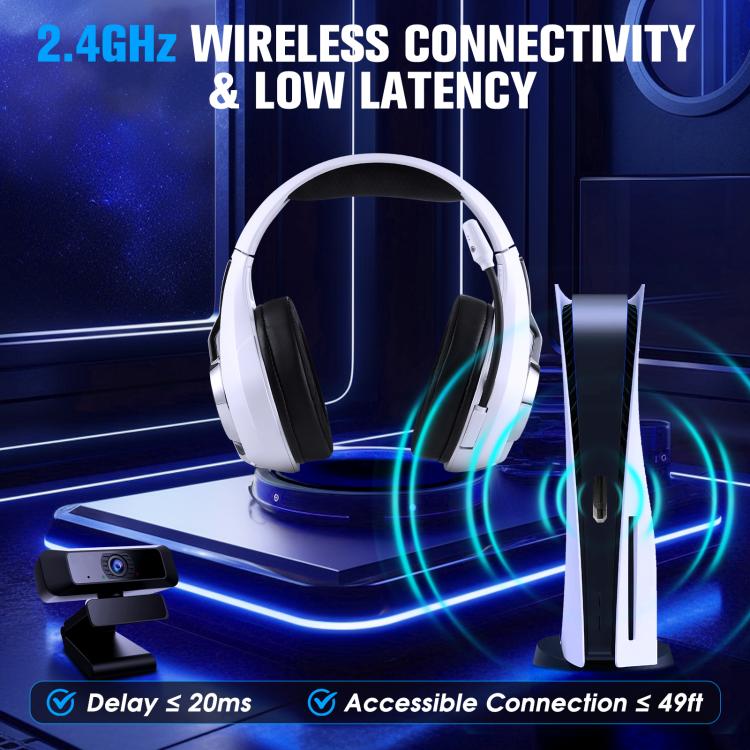 KOTION EACH GS400 Ultra Over Ear Bluetooth Wired 2.4GHz Tri-mode Gaming Headset(White) - Multimedia Headset by KOTION EACH | Online Shopping UK | buy2fix