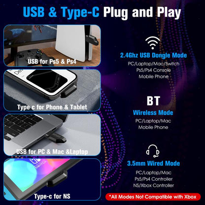 KOTION EACH GS400 Ultra Over Ear Bluetooth Wired 2.4GHz Tri-mode Gaming Headset(White) - Multimedia Headset by KOTION EACH | Online Shopping UK | buy2fix