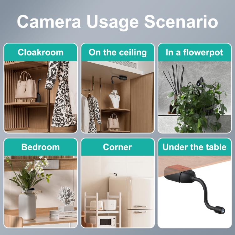 QJ700 1080P HD WiFi Panoramic 360-degree Snake Tube Camera, Support Motion Detection(Black) - Mini Camera by buy2fix | Online Shopping UK | buy2fix