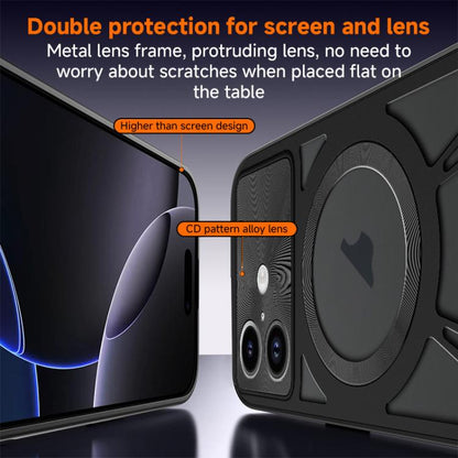 For iPhone 17 Silicone Cooling Hollow Metal MagSafe Phone Case(Black) - iPhone 17 Cases by buy2fix | Online Shopping UK | buy2fix