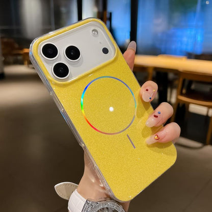 For iPhone 17 Pro Max Glitter Powder Plating MagSafe IMD Full Coverage Phone Case(Orange) - iPhone 17 Pro Max Cases by buy2fix | Online Shopping UK | buy2fix