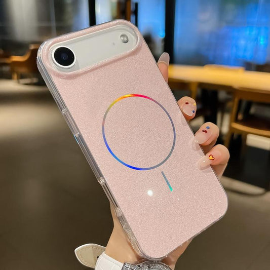 For iPhone Air Glitter Powder Plating MagSafe IMD Full Coverage Phone Case(Pink) - iPhone Air Cases by buy2fix | Online Shopping UK | buy2fix
