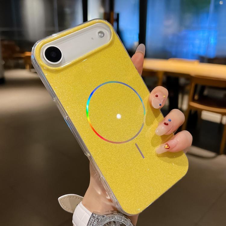 For iPhone Air Glitter Powder Plating MagSafe IMD Full Coverage Phone Case(Orange) - iPhone Air Cases by buy2fix | Online Shopping UK | buy2fix