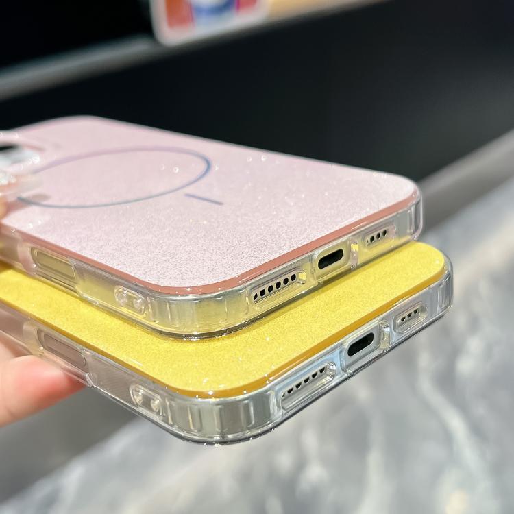 For iPhone Air Glitter Powder Plating MagSafe IMD Full Coverage Phone Case(White) - iPhone Air Cases by buy2fix | Online Shopping UK | buy2fix