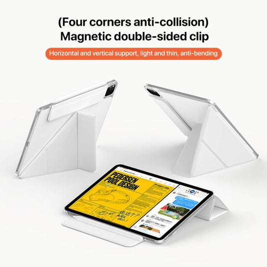 For iPad Pro 11 2022 / 2021 Four-corner Anti-collision Magnetic Double-sided Clip Tablet Case(White) - iPad Pro 11 (2022/2021) Cases by buy2fix | Online Shopping UK | buy2fix