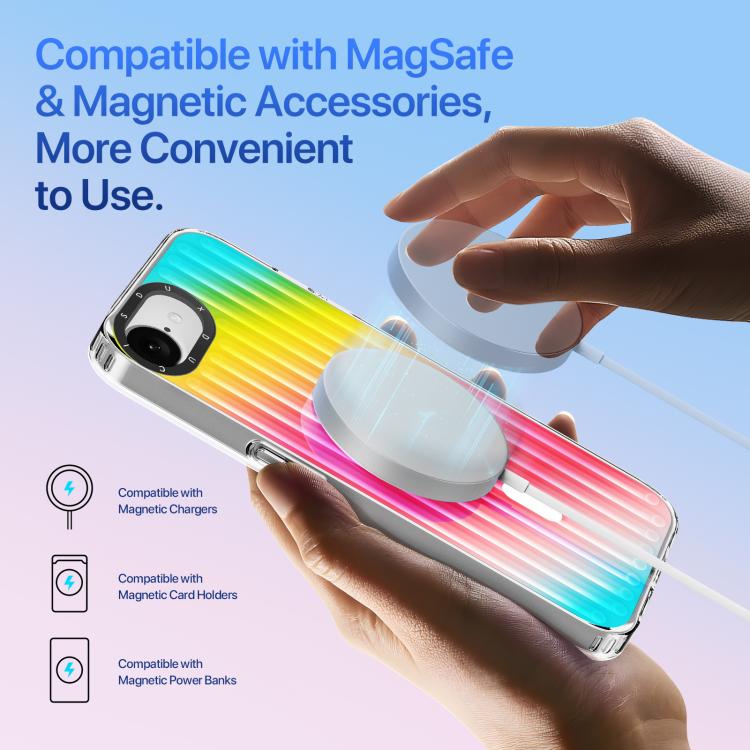 For iPhone 16e DUX DUCIS ZEST Series Colorful Gradient MagSafe Magnetic Phone Case(Gradient Rainbow) - iPhone 16e Cases by DUX DUCIS | Online Shopping UK | buy2fix