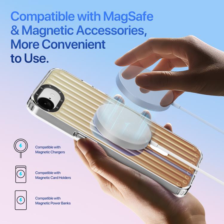 For iPhone 16e DUX DUCIS ZEST Series Colorful Gradient MagSafe Magnetic Phone Case(Gradient Desert Gold) - iPhone 16e Cases by DUX DUCIS | Online Shopping UK | buy2fix