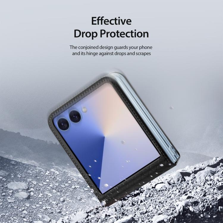 For Samsung Galaxy Z Flip7 5G DUX DUCIS Bril Series PU + TPU Phone Case(Black) - Galaxy Z Flip7 5G Cases by DUX DUCIS | Online Shopping UK | buy2fix