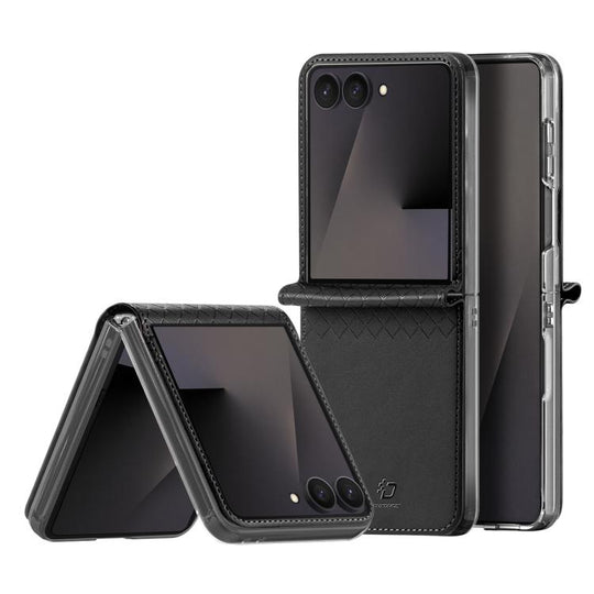 For Galaxy Z Flip8 5G DUX DUCIS Bril Series PU + TPU Phone Case(Black)