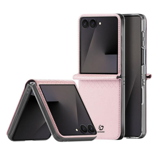 For Galaxy Z Flip8 5G DUX DUCIS Bril Series PU + TPU Phone Case(Pink)