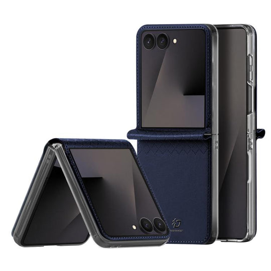 For Galaxy Z Flip8 5G DUX DUCIS Bril Series PU + TPU Phone Case(Blue)