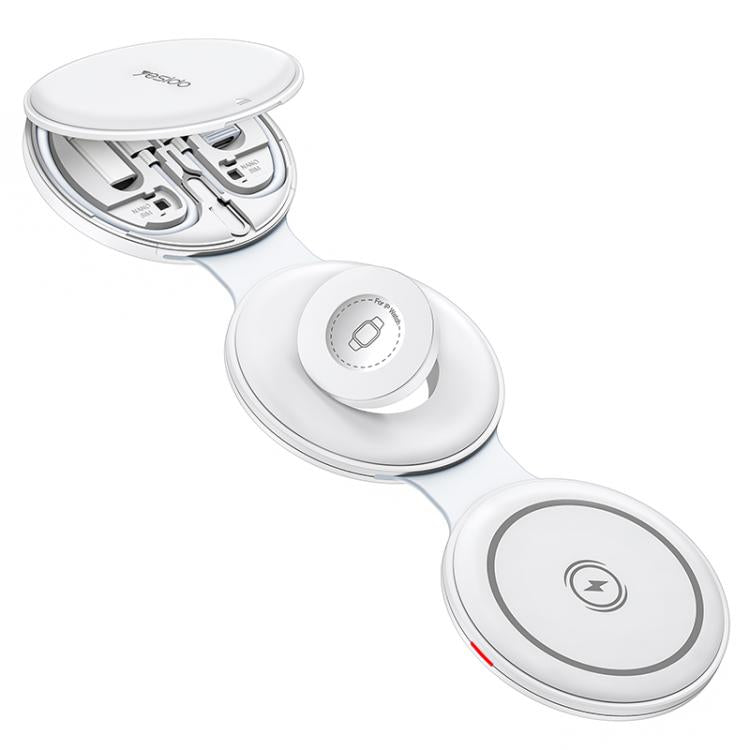 Yesido DS29 5 in 1 Foldable Wireless Charger for Phone / Watch / Earphone(White) - Wireless Charger by Yesido | Online Shopping UK | buy2fix