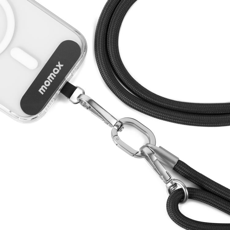 MOMAX SR39 Cord Phone Braided Lanyard(Black) - Lanyards & Wrist Straps by MOMAX | Online Shopping UK | buy2fix