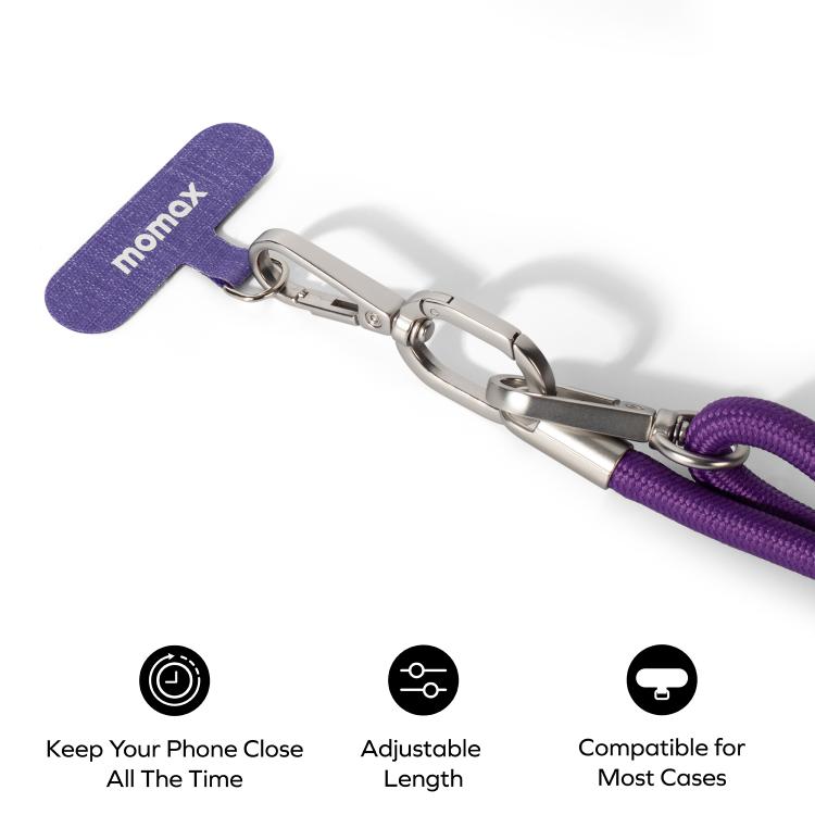 MOMAX SR39 Cord Phone Braided Lanyard(Purple) - Lanyards & Wrist Straps by MOMAX | Online Shopping UK | buy2fix