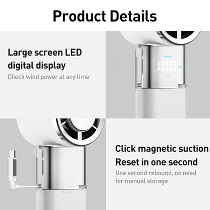 MF119 High Speed Ice Compress Handheld Fan with Retractable Cord(White) - Electric Fans by buy2fix | Online Shopping UK | buy2fix