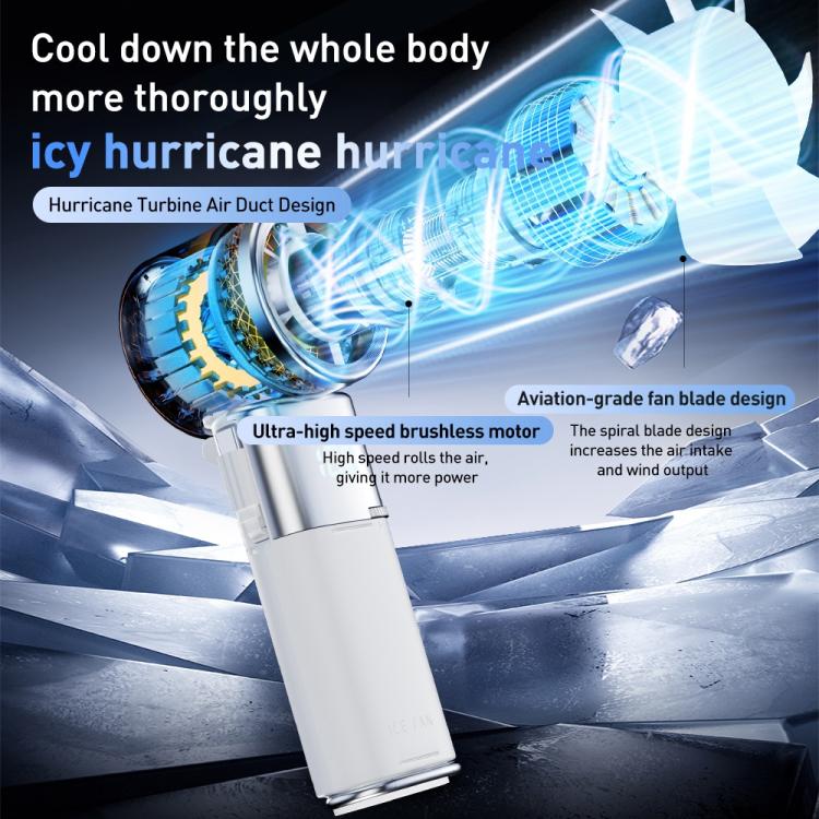 MF119 High Speed Ice Compress Handheld Fan with Retractable Cord(White) - Electric Fans by buy2fix | Online Shopping UK | buy2fix