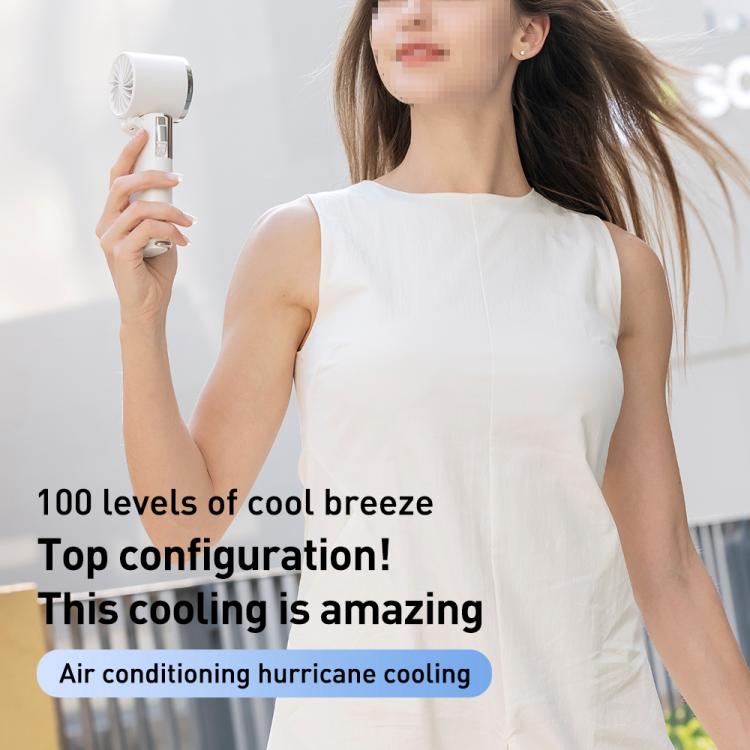 MF119 High Speed Ice Compress Handheld Fan with Retractable Cord(White) - Electric Fans by buy2fix | Online Shopping UK | buy2fix