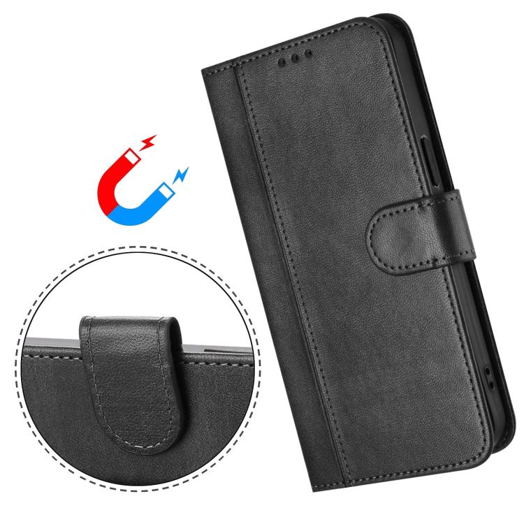For Google Pixel 10 / 10 Pro / Pixel 9 / 9 Pro Line Splicing Buckle Retro Leather Phone Case(Black) - Google Cases by buy2fix | Online Shopping UK | buy2fix