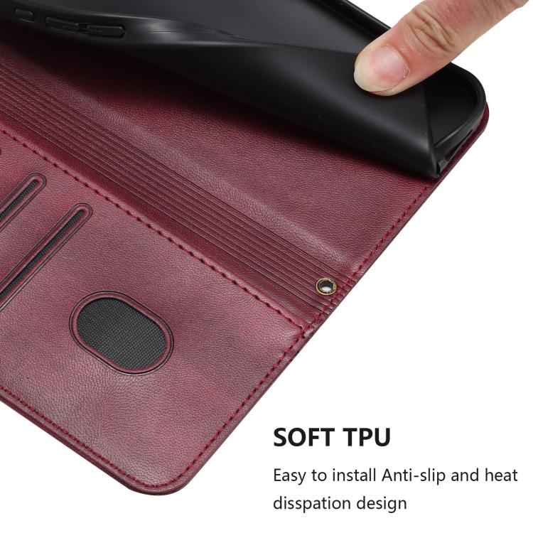 For Google Pixel 10 / 10 Pro / Pixel 9 / 9 Pro Line Splicing Buckle Retro Leather Phone Case(Wine Red) - Google Cases by buy2fix | Online Shopping UK | buy2fix