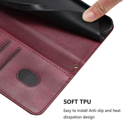 For Google Pixel 10 / 10 Pro / Pixel 9 / 9 Pro Line Splicing Buckle Retro Leather Phone Case(Wine Red) - Google Cases by buy2fix | Online Shopping UK | buy2fix