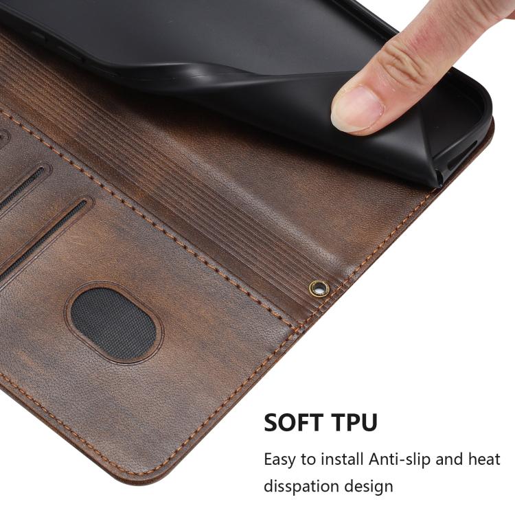 For Google Pixel 10 / 10 Pro / Pixel 9 / 9 Pro Line Splicing Buckle Retro Leather Phone Case(Brown) - Google Cases by buy2fix | Online Shopping UK | buy2fix