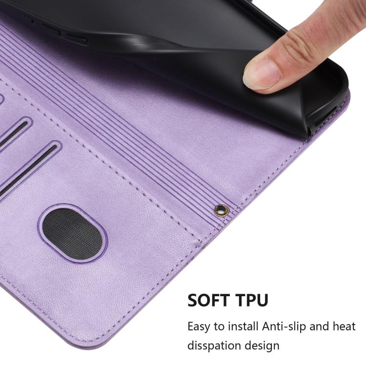 For Google Pixel 9 Pro XL / Pixel 10 Pro XL Line Splicing Buckle Retro Leather Phone Case(Purple) - Google Cases by buy2fix | Online Shopping UK | buy2fix