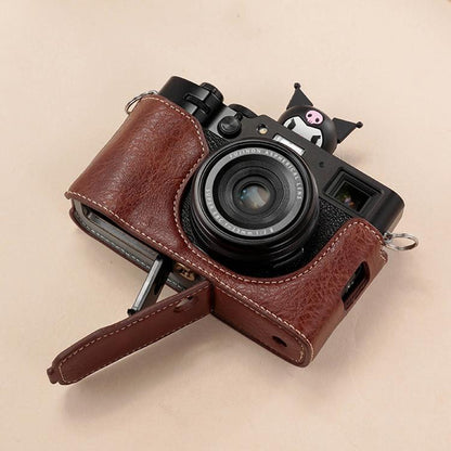 For FUJIFILM X100VI Buffalo Texture PU Leather Camera Half Case Base(Coffee) - Half Case by buy2fix | Online Shopping UK | buy2fix