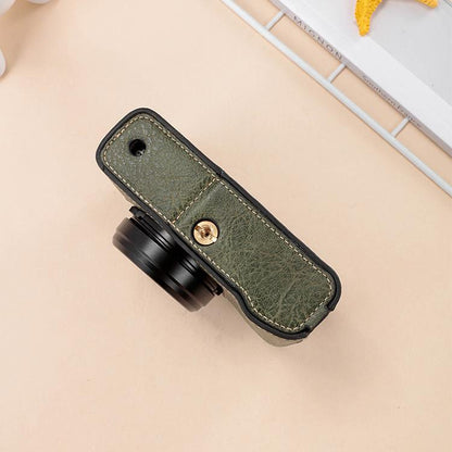 For FUJIFILM X100VI Buffalo Texture PU Leather Camera Half Case Base with Shoulder Strap(Coffee) - Half Case by buy2fix | Online Shopping UK | buy2fix