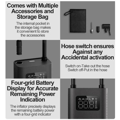 Xiaomi Mijia Air Pump 2D Portable Electric Air Compressor For Motorcycle Car Basketball(Black) - Inflatable Pump by Xiaomi | Online Shopping UK | buy2fix