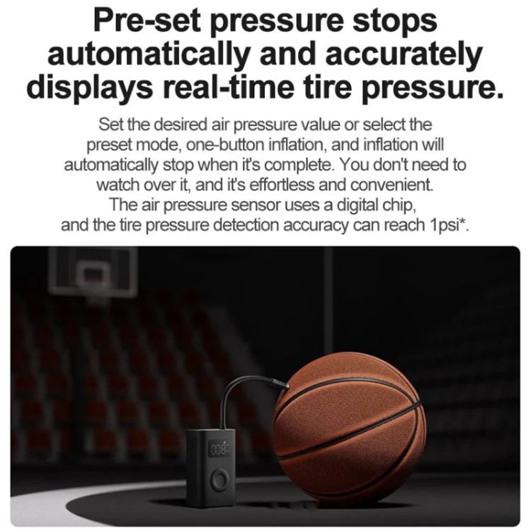 Xiaomi Mijia Air Pump 2D Portable Electric Air Compressor For Motorcycle Car Basketball(Black) - Inflatable Pump by Xiaomi | Online Shopping UK | buy2fix