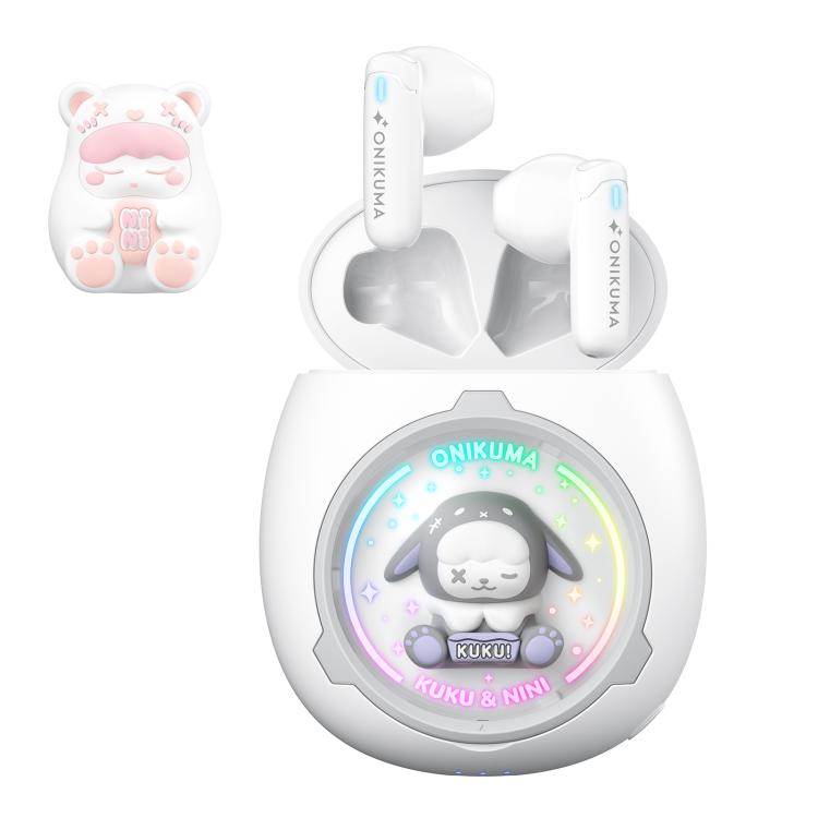 ONIKUMA T302 RGB Cute Unique Doll BT 5.4 Wireless Earphones(White) - Bluetooth Earphone by ONIKUMA | Online Shopping UK | buy2fix