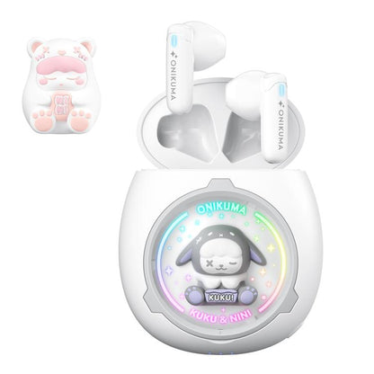 ONIKUMA T302 RGB Cute Unique Doll BT 5.4 Wireless Earphones(White) - Bluetooth Earphone by ONIKUMA | Online Shopping UK | buy2fix