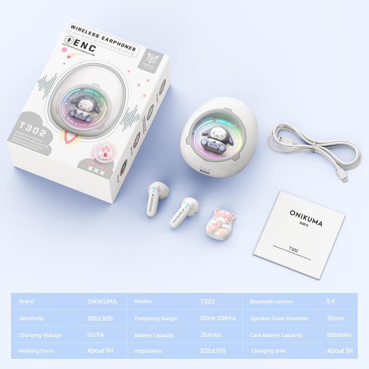 ONIKUMA T302 RGB Cute Unique Doll BT 5.4 Wireless Earphones(White) - Bluetooth Earphone by ONIKUMA | Online Shopping UK | buy2fix