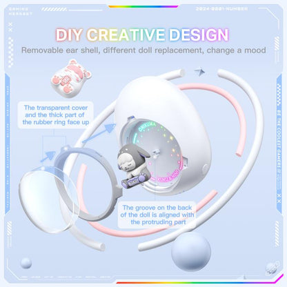ONIKUMA T302 RGB Cute Unique Doll BT 5.4 Wireless Earphones(White) - Bluetooth Earphone by ONIKUMA | Online Shopping UK | buy2fix