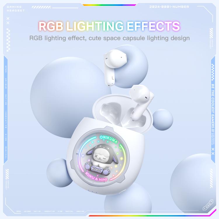 ONIKUMA T302 RGB Cute Unique Doll BT 5.4 Wireless Earphones(White) - Bluetooth Earphone by ONIKUMA | Online Shopping UK | buy2fix