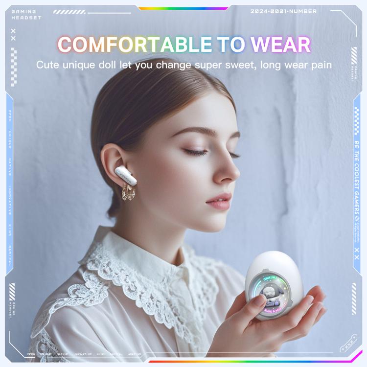 ONIKUMA T302 RGB Cute Unique Doll BT 5.4 Wireless Earphones(White) - Bluetooth Earphone by ONIKUMA | Online Shopping UK | buy2fix