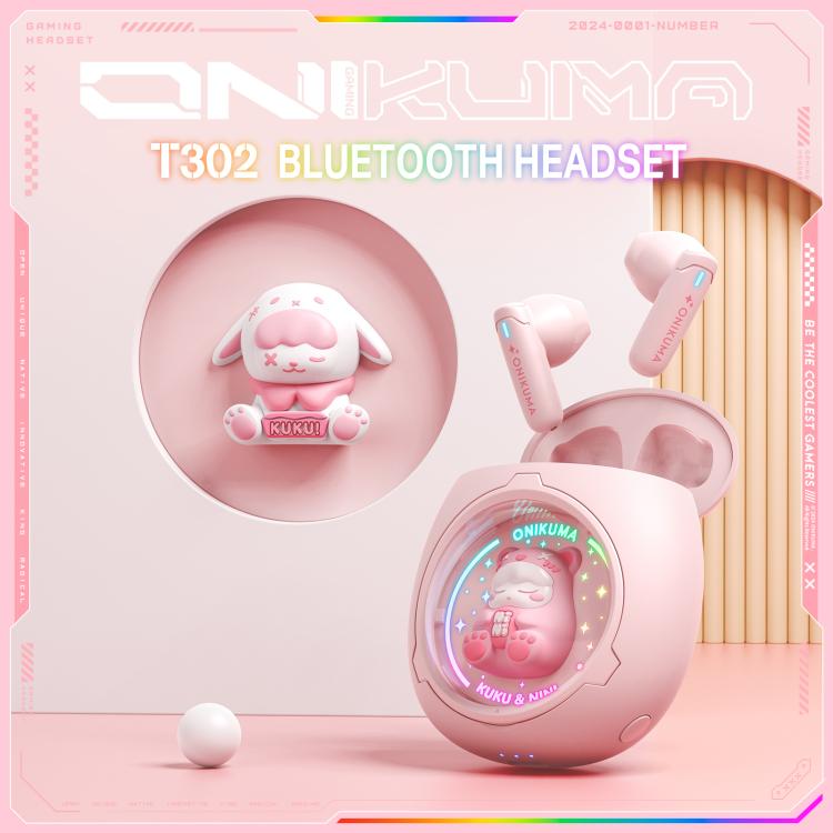 ONIKUMA T302 RGB Cute Unique Doll BT 5.4 Wireless Earphones(Pink) - Bluetooth Earphone by ONIKUMA | Online Shopping UK | buy2fix