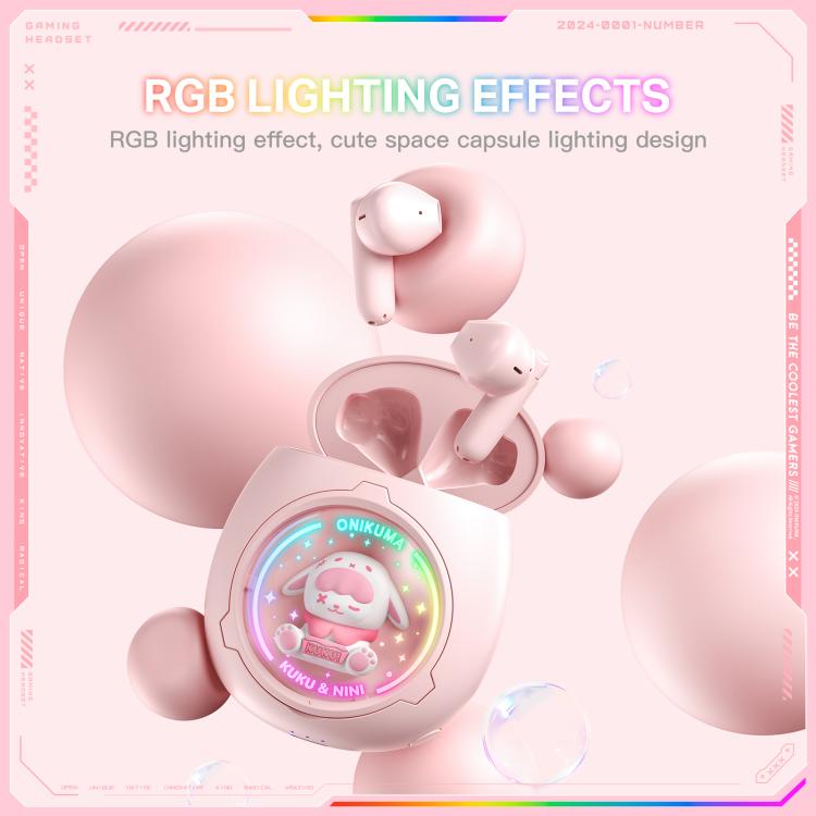 ONIKUMA T302 RGB Cute Unique Doll BT 5.4 Wireless Earphones(Pink) - Bluetooth Earphone by ONIKUMA | Online Shopping UK | buy2fix
