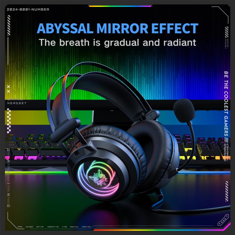 ONIKUMA X80 Abyssal Mirror Effect Game Headphones(Black) - Multimedia Headset by ONIKUMA | Online Shopping UK | buy2fix