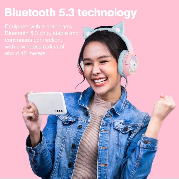 ONIKUMA B5 RGB BT / Wired / 2.4G Fox Shaped Headphones(Pink Blue) - Headset & Headphone by ONIKUMA | Online Shopping UK | buy2fix