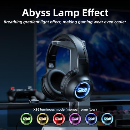 ONIKUMA X36 Abyss Lamp Effect 40mm Custom Drive Unit Game Headphones(Black) - Multimedia Headset by ONIKUMA | Online Shopping UK | buy2fix