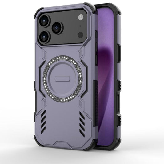 For iPhone 17 Pro Max Butterfly Armor MagSafe Magnetic Ring Shockproof Phone Case(Purple) - iPhone 17 Pro Max Cases by buy2fix | Online Shopping UK | buy2fix