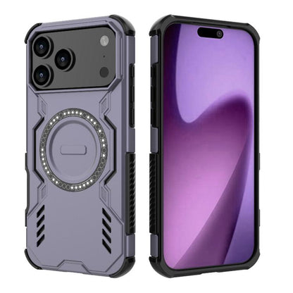 For iPhone 17 Pro Max Butterfly Armor MagSafe Magnetic Ring Shockproof Phone Case(Purple) - iPhone 17 Pro Max Cases by buy2fix | Online Shopping UK | buy2fix