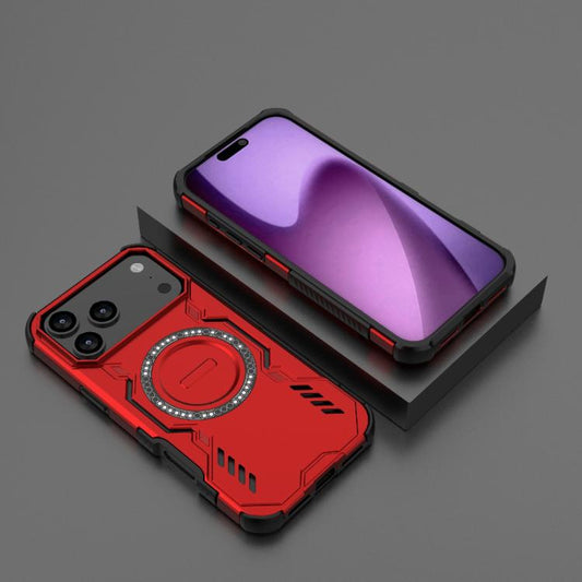 For iPhone 17 Pro Max Butterfly Armor MagSafe Magnetic Ring Shockproof Phone Case(Red) - iPhone 17 Pro Max Cases by buy2fix | Online Shopping UK | buy2fix