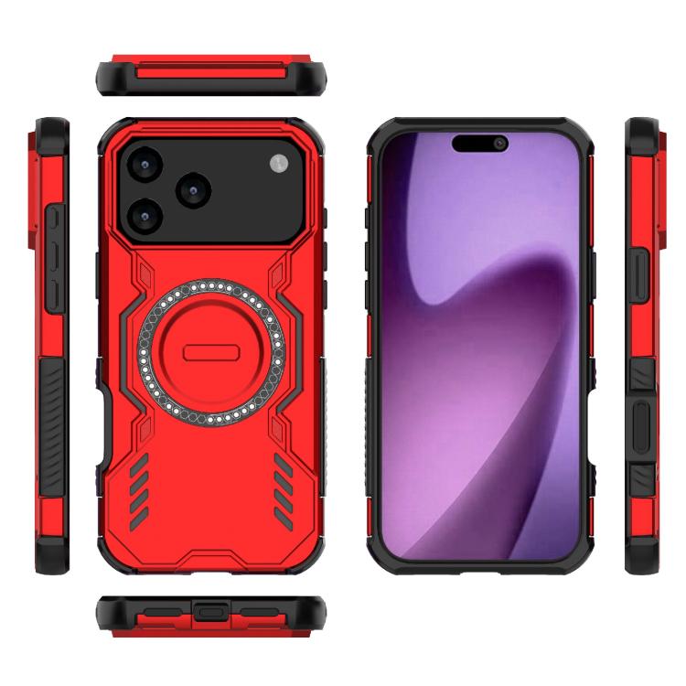 For iPhone 17 Pro Max Butterfly Armor MagSafe Magnetic Ring Shockproof Phone Case(Red) - iPhone 17 Pro Max Cases by buy2fix | Online Shopping UK | buy2fix