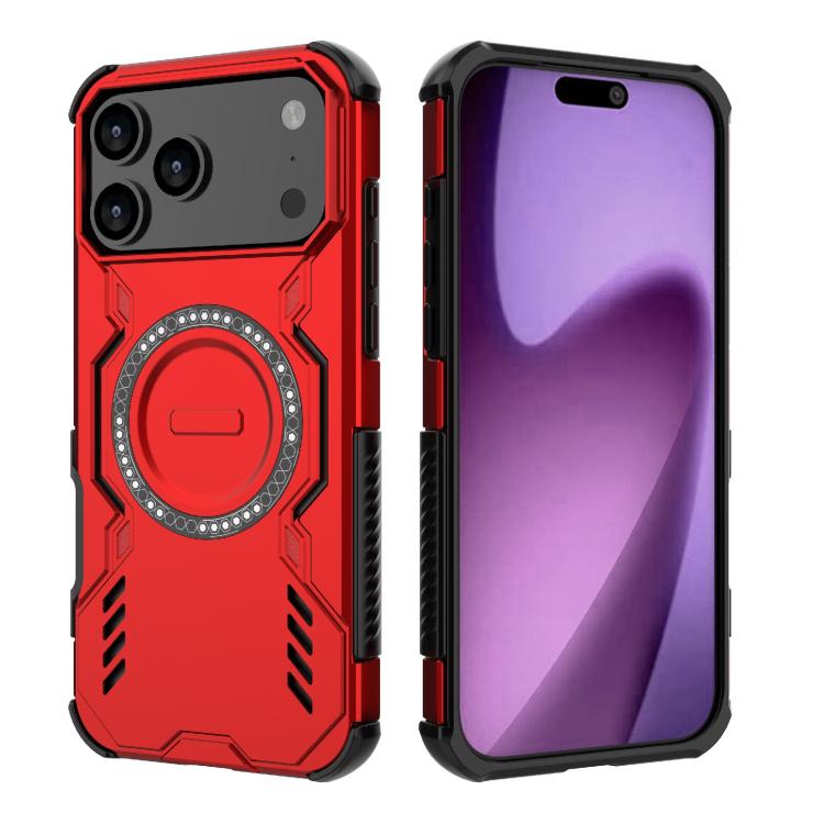 For iPhone 17 Pro Max Butterfly Armor MagSafe Magnetic Ring Shockproof Phone Case(Red) - iPhone 17 Pro Max Cases by buy2fix | Online Shopping UK | buy2fix