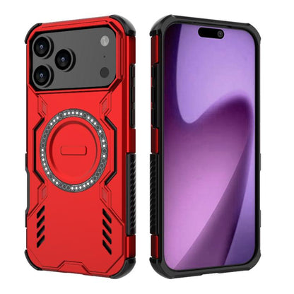 For iPhone 17 Pro Max Butterfly Armor MagSafe Magnetic Ring Shockproof Phone Case(Red) - iPhone 17 Pro Max Cases by buy2fix | Online Shopping UK | buy2fix