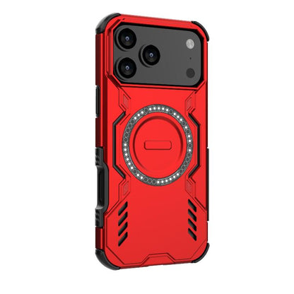 For iPhone 17 Pro Max Butterfly Armor MagSafe Magnetic Ring Shockproof Phone Case(Red) - iPhone 17 Pro Max Cases by buy2fix | Online Shopping UK | buy2fix