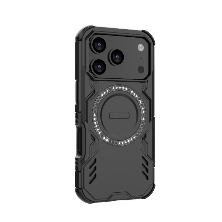 For iPhone 17 Pro Butterfly Armor MagSafe Magnetic Ring Shockproof Phone Case(Black) - iPhone 17 Pro Cases by buy2fix | Online Shopping UK | buy2fix